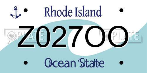 Z027OO Rhode Island License Plate