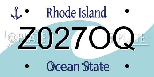 Z027OQ Rhode Island License Plate