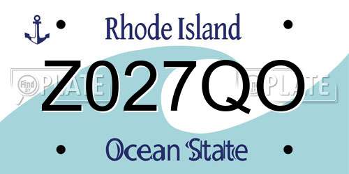 Z027QO Rhode Island License Plate