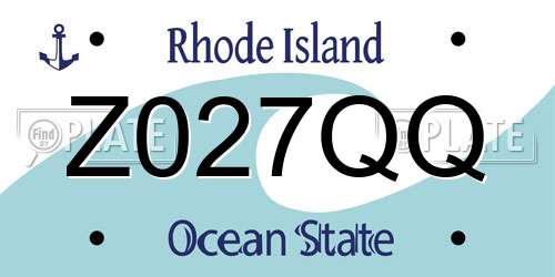 Z027QQ Rhode Island License Plate