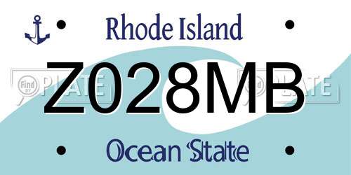 Z028MB Rhode Island License Plate