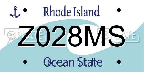 Z028MS Rhode Island License Plate