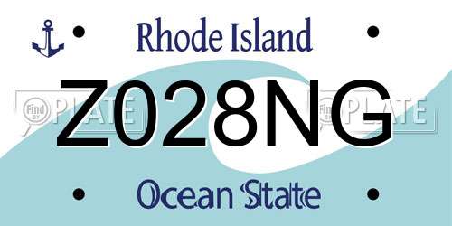 Z028NG Rhode Island License Plate