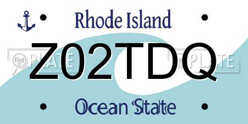 Z02TDQ Rhode Island License Plate