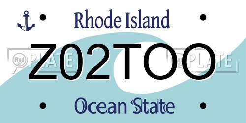 Z02TOO Rhode Island License Plate