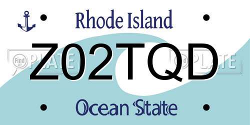 Z02TQD Rhode Island License Plate