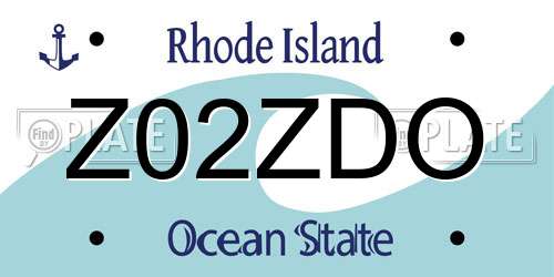Z02ZDO Rhode Island License Plate