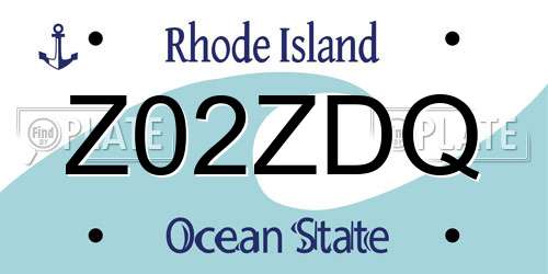 Z02ZDQ Rhode Island License Plate