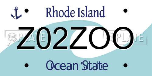 Z02ZOO Rhode Island License Plate