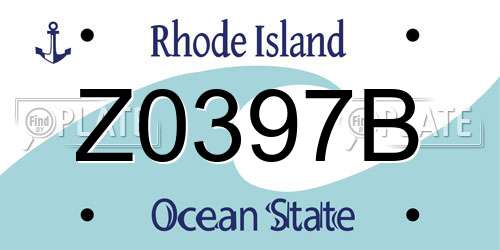 Z0397B Rhode Island License Plate