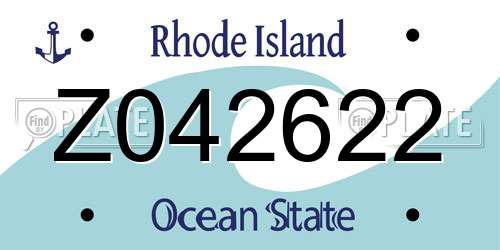 Z042622 Rhode Island License Plate