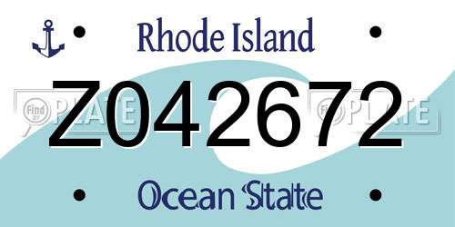 Z042672 Rhode Island License Plate