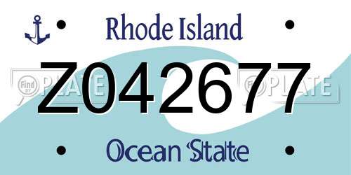 Z042677 Rhode Island License Plate