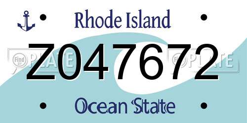 Z047672 Rhode Island License Plate