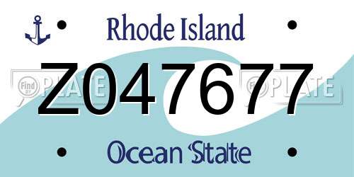 Z047677 Rhode Island License Plate