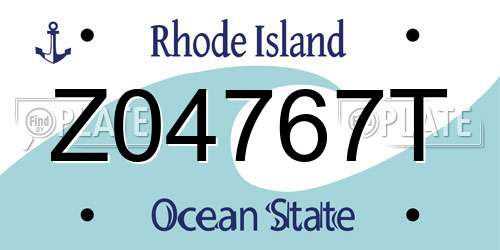 Z04767T Rhode Island License Plate