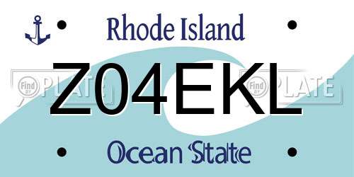 Z04EKL Rhode Island License Plate