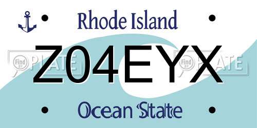 Z04EYX Rhode Island License Plate