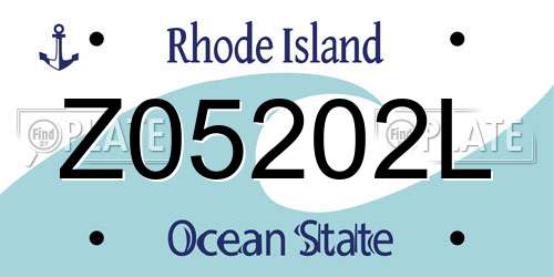 Z05202L Rhode Island License Plate