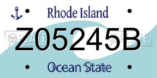 Z05245B Rhode Island License Plate