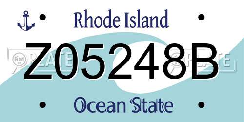 Z05248B Rhode Island License Plate