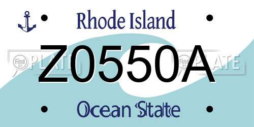 Z0550A Rhode Island License Plate
