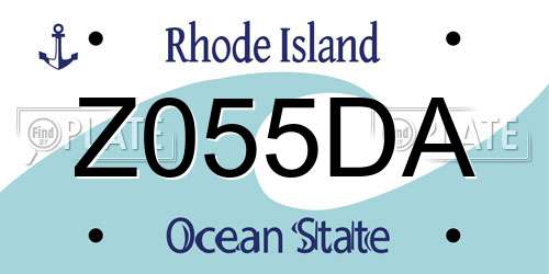 Z055DA Rhode Island License Plate