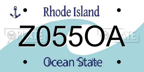 Z055OA Rhode Island License Plate
