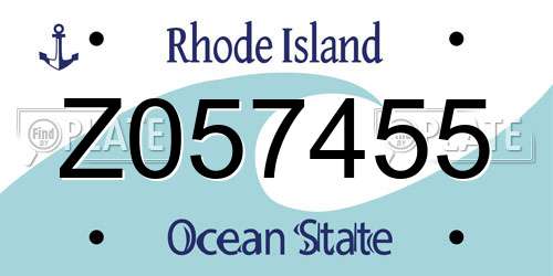 Z057455 Rhode Island License Plate