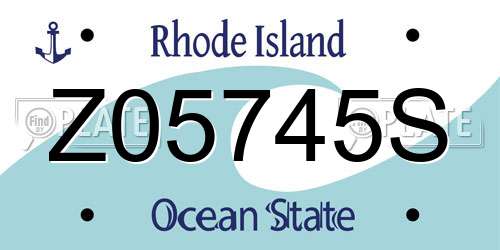 Z05745S Rhode Island License Plate