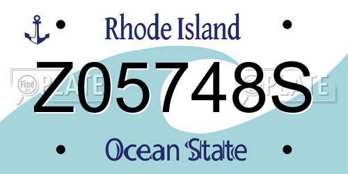 Z05748S Rhode Island License Plate