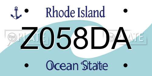 Z058DA Rhode Island License Plate