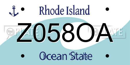 Z058OA Rhode Island License Plate