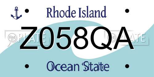 Z058QA Rhode Island License Plate