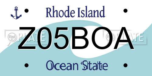 Z05BOA Rhode Island License Plate