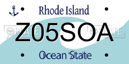 Z05SOA Rhode Island License Plate