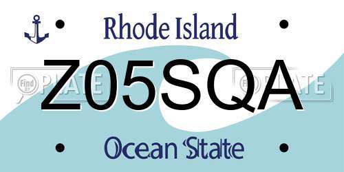 Z05SQA Rhode Island License Plate