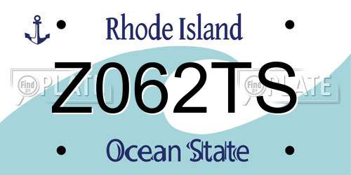Z062TS Rhode Island License Plate