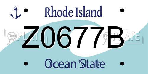 Z0677B Rhode Island License Plate
