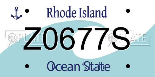 Z0677S Rhode Island License Plate