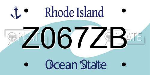 Z067ZB Rhode Island License Plate