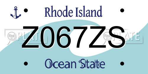 Z067ZS Rhode Island License Plate