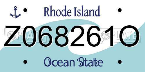 Z068261O Rhode Island License Plate