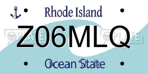 Z06MLQ Rhode Island License Plate