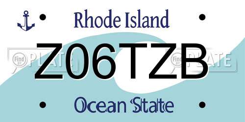 Z06TZB Rhode Island License Plate