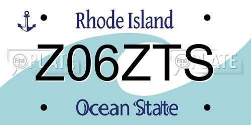 Z06ZTS Rhode Island License Plate