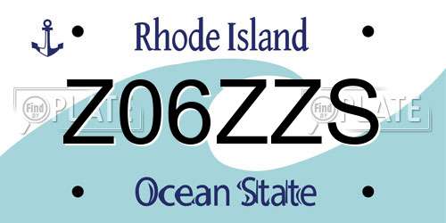 Z06ZZS Rhode Island License Plate