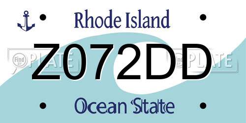 Z072DD Rhode Island License Plate