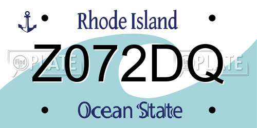 Z072DQ Rhode Island License Plate