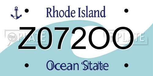 Z072OO Rhode Island License Plate